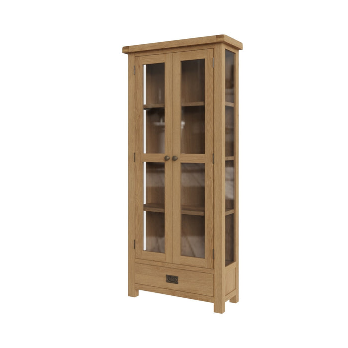 Country Oak Display Cabinet