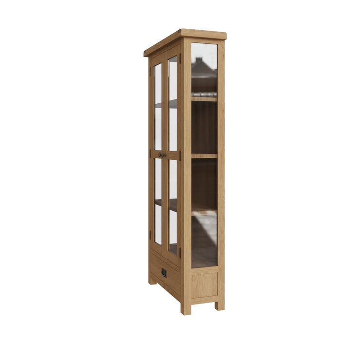 Country Oak Display Cabinet