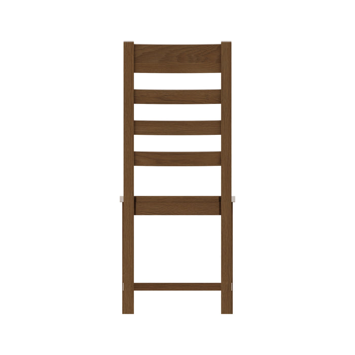 Country Oak Chair Ladder Back with Wooden Seat