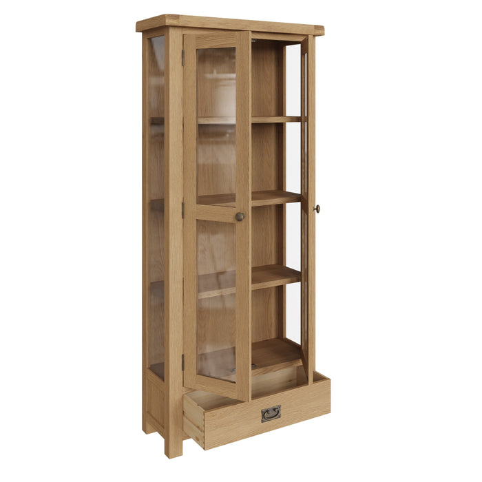 Country Oak Display Cabinet