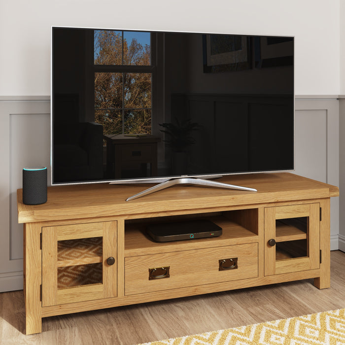 Country Oak TV Unit Large