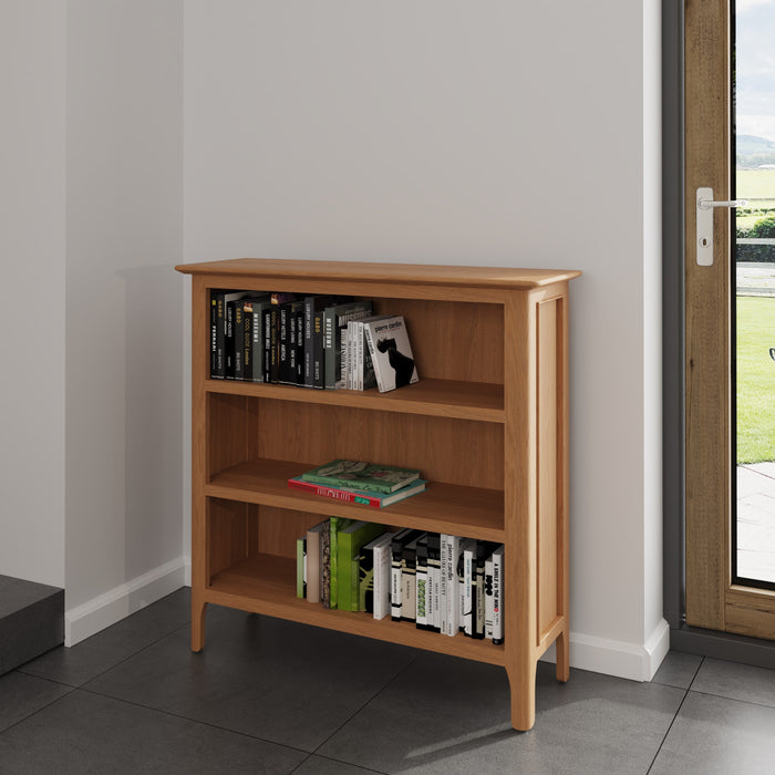 Belmont Oak Small Wide Bookcase