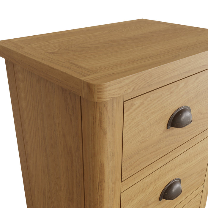 Truffle Oak 5 Drawer Narrow Chest