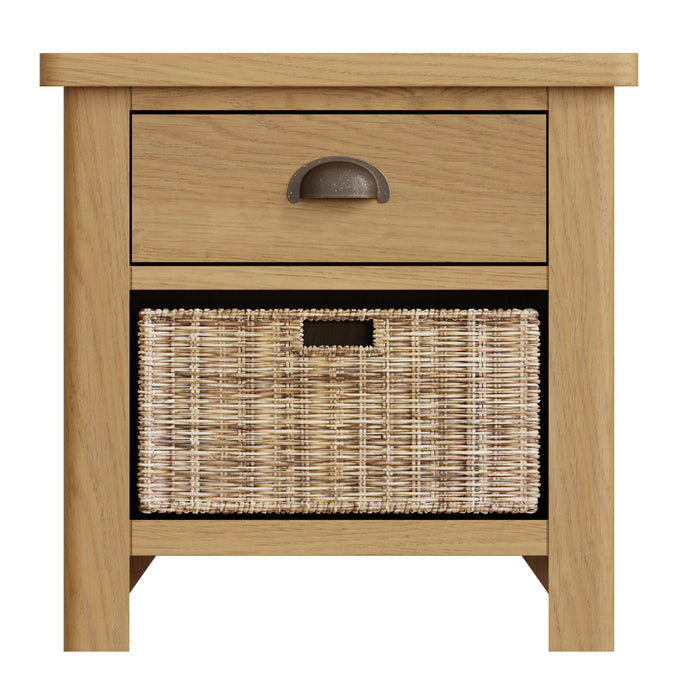 Truffle Oak 1 Drawer 1 Basket Unit