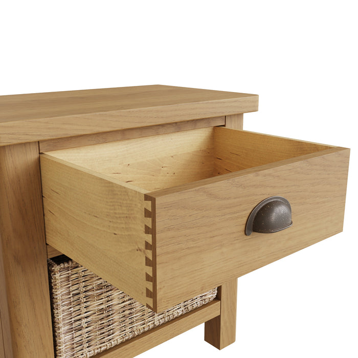 Truffle Oak 1 Drawer 1 Basket Unit