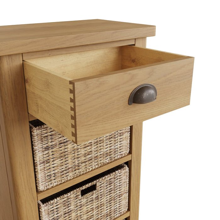 Truffle Oak 1 Drawer 3 Basket Unit