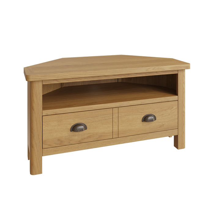 Truffle Oak Corner TV Unit