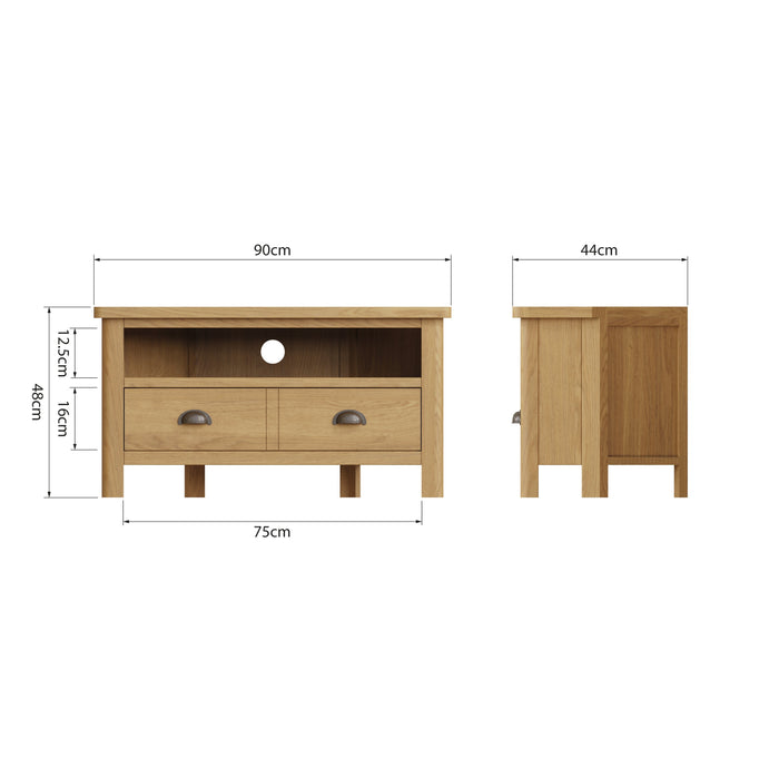 Truffle Oak Corner TV Unit