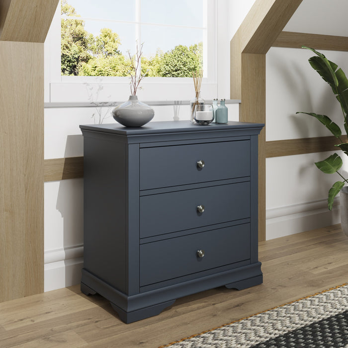 Wellington Midnight Grey 3 Drawer Chest