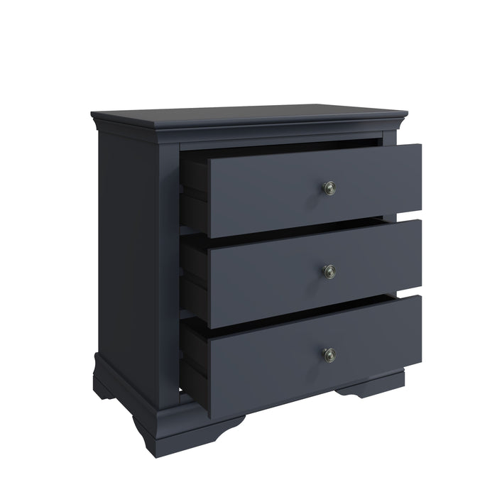 Wellington Midnight Grey 3 Drawer Chest