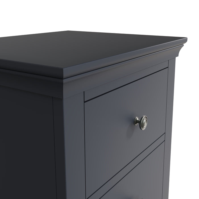 Wellington Midnight Grey 5 Drawer Narrow Chest