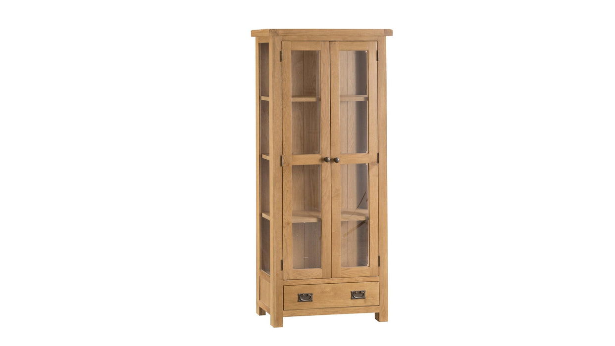 Country Oak Display Cabinet